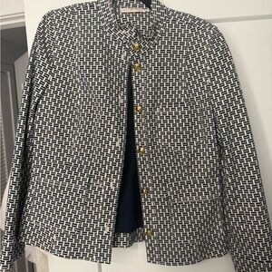 Tory Burch Black and White Geometric Jacket